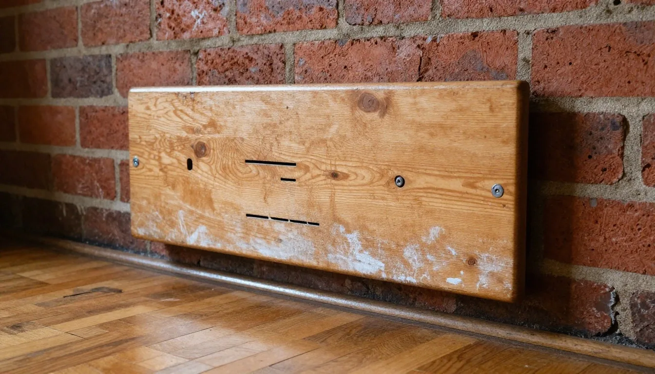Alte Fixture-Board an der Wand einer britischen Sporthalle